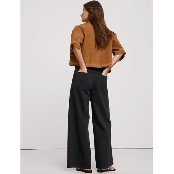 NWT BANANA REPUBLIC High-rise, Wide-leg, Light-weight Stretch-Cotton Pants - Picture 8 of 8